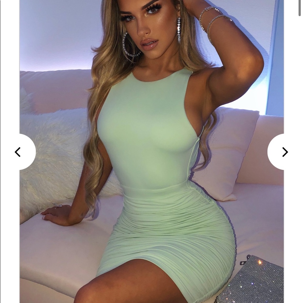 Babyboo Tiana Mini Dress Sage Green